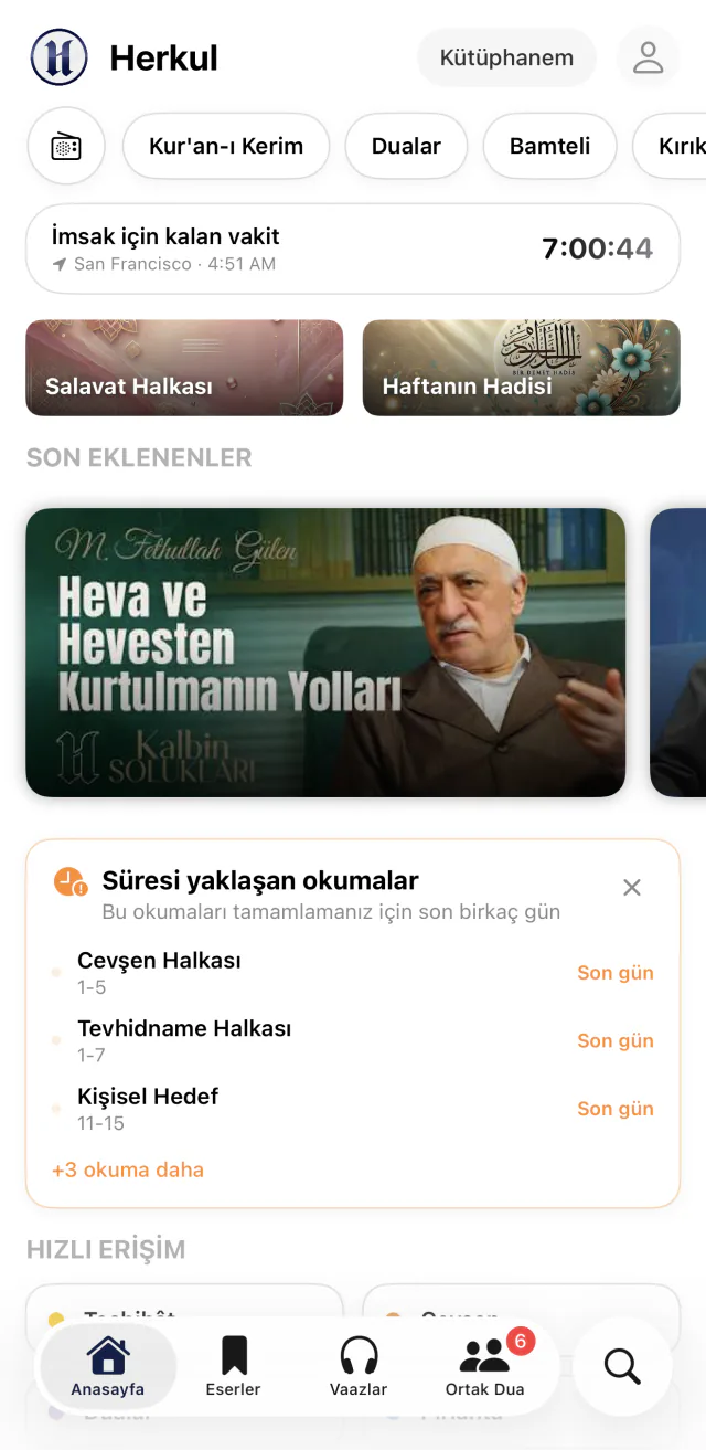 Herkul uygulamasının ana sayfası